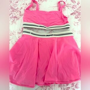 pink skims skirt set